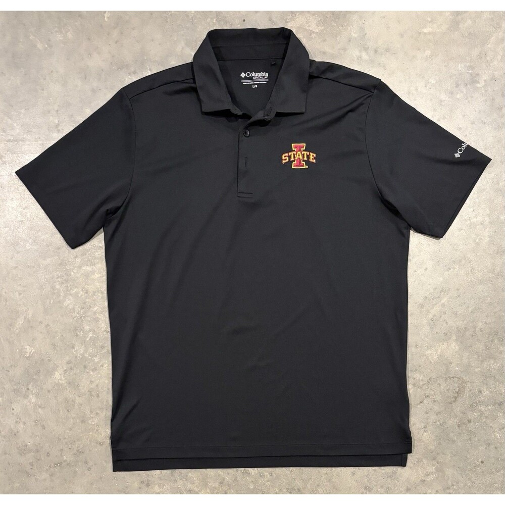 Iowa State Cyclones Columbia Golf Black Polo Shirt Men's Large L